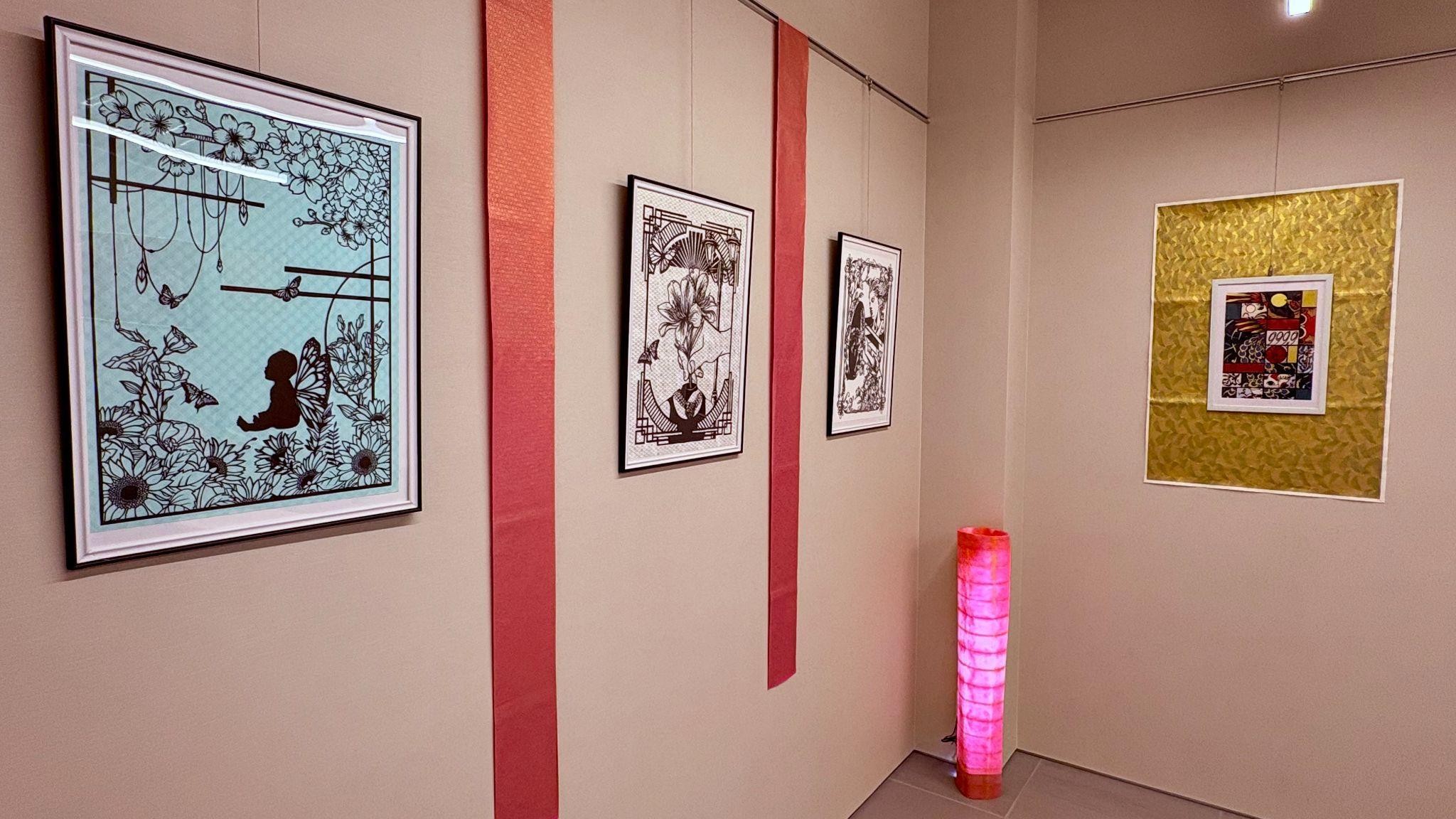 Artist Chikaraの京都個展の展示風景